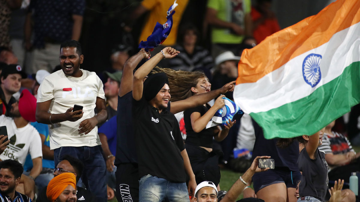 Fans cheering during India vs New Zealand fifth T20I