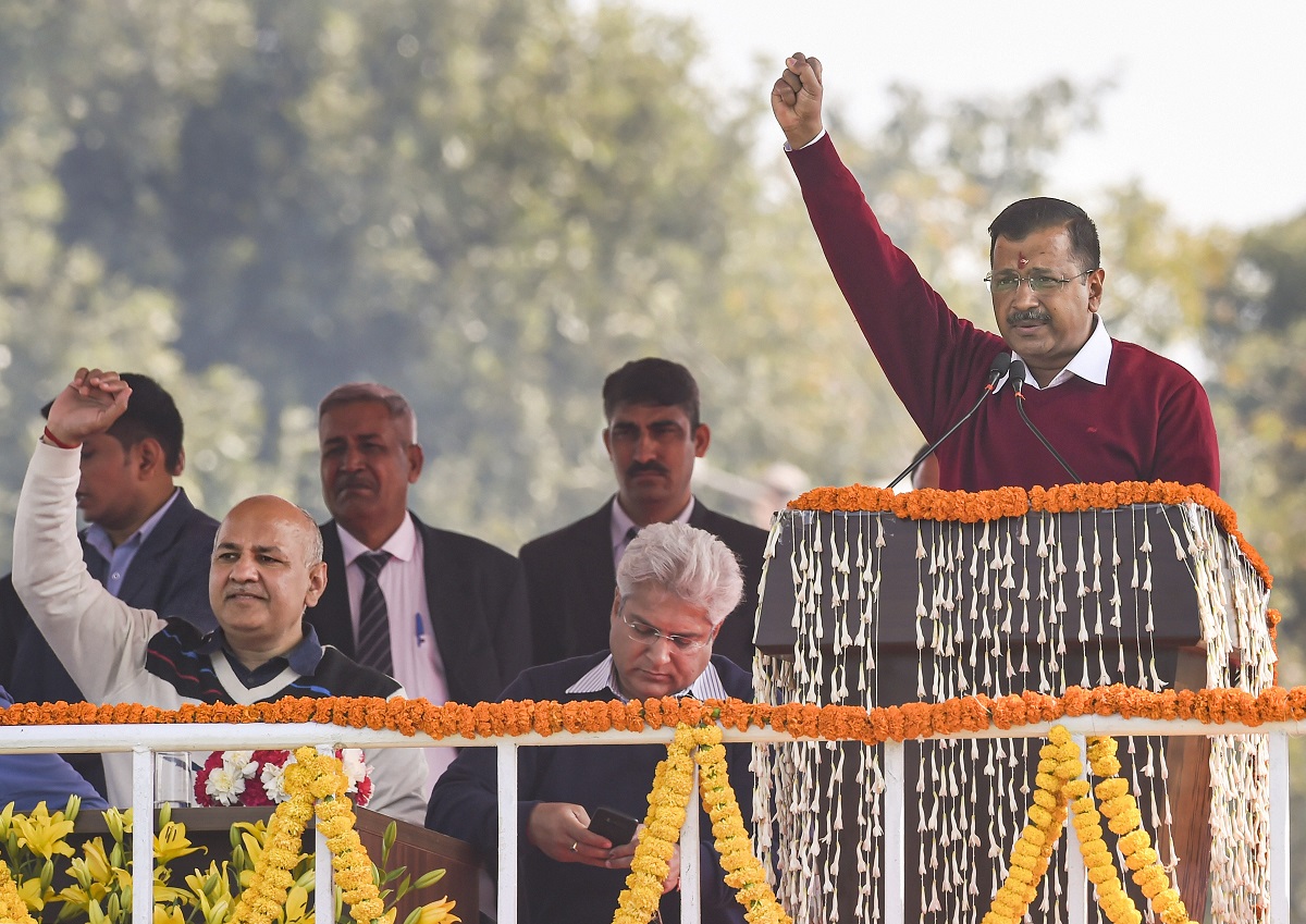 Arvind Kejriwal sworn in as Delhi CM for a record third time in front of 50,000 people