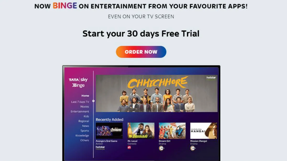 Tata Sky Binge Will Come With Free 30 Day Trial For First Time Users Know How To Get It Technology News India Tv