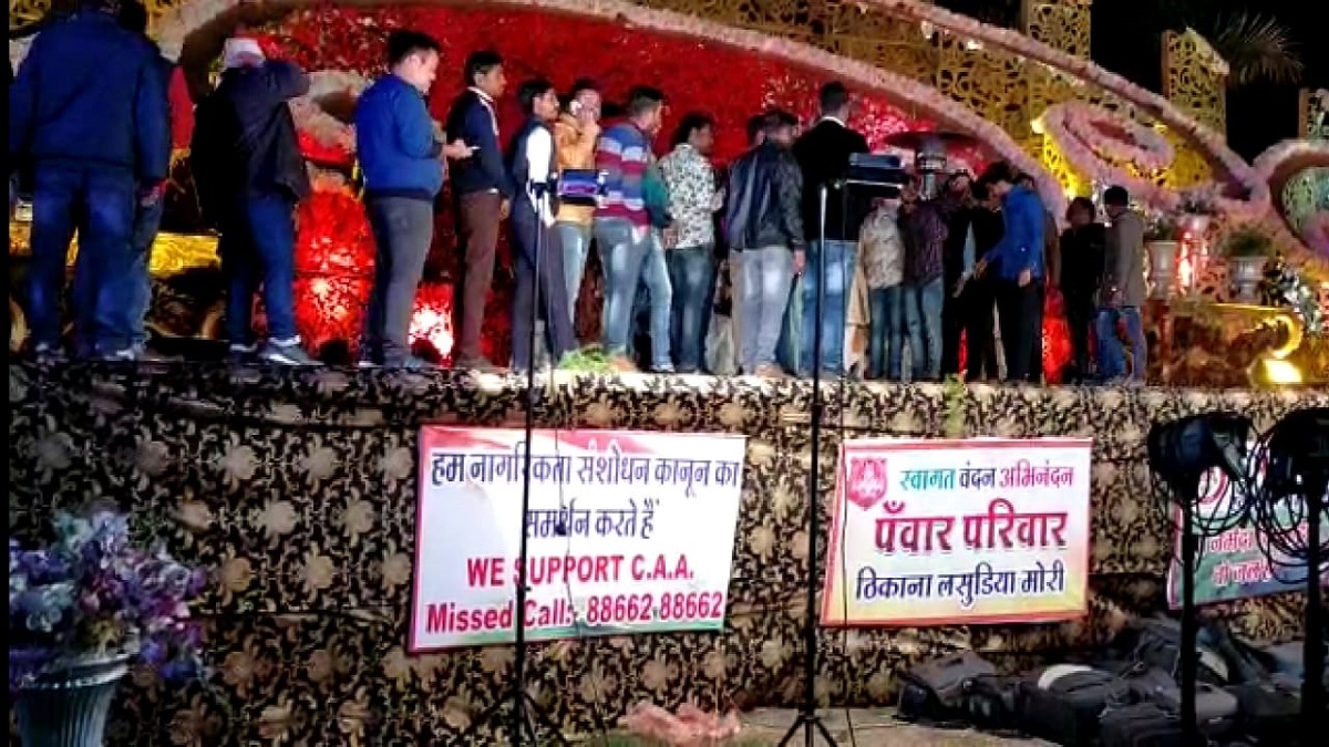 'We support CAA' posters seen in an Indore wedding