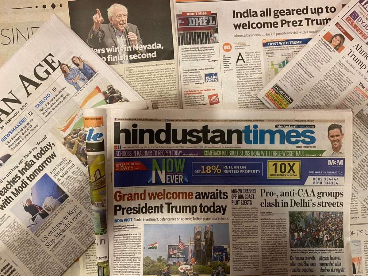 Trump In India What Newspaper Headlines Are Saying Ahead Of Potus Visit India News India Tv