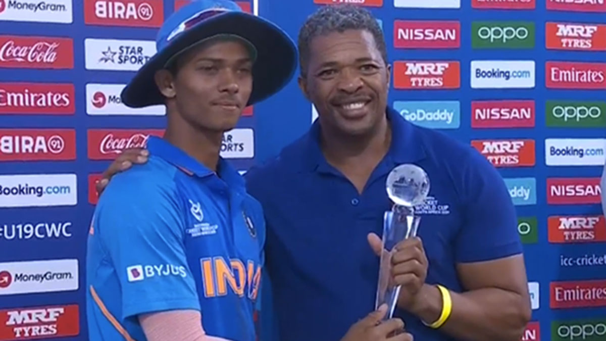 Yashasvi Jaiswal's U19 WC man of the tournament trophy breaks into two