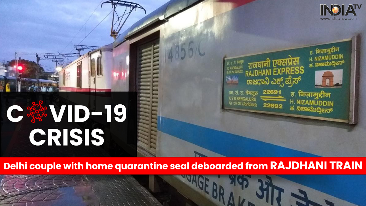 Delhi couple with home quarantine seal deboarded from Rajdhani train |  India News – India TV