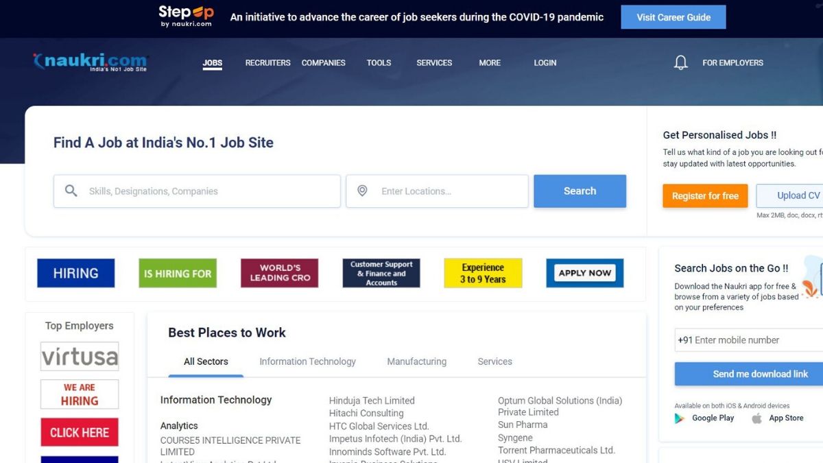 Naukri.com To Promote Profiles Of Jobseekers Who Lost Jobs In Pandemic |  Technology News – India Tv

These 10 Sites Would Come In Handy In Your Job Search  [You Should Check Them Out]