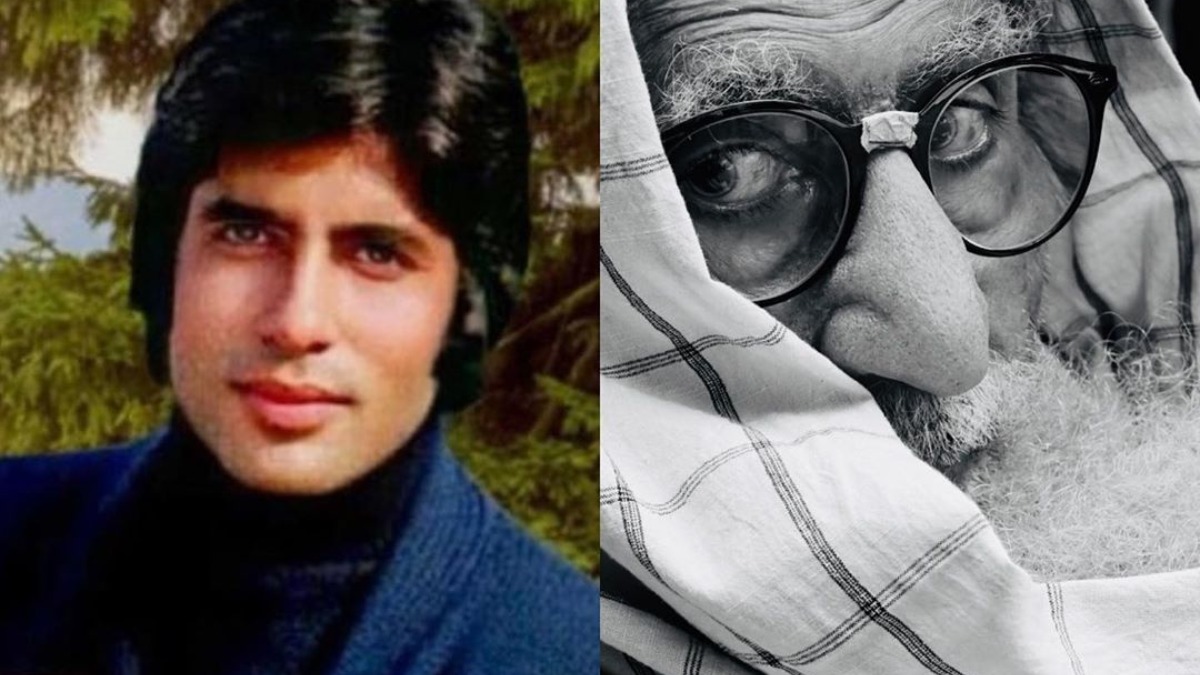 Amitabh Bachchan shares thoughtful post with then and now photo from Kabhi Kabhie, Gulabo Sitabo sets