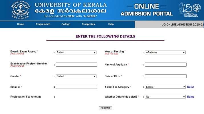 Kerala University UG Courses Admission Process Begins Admissions ...