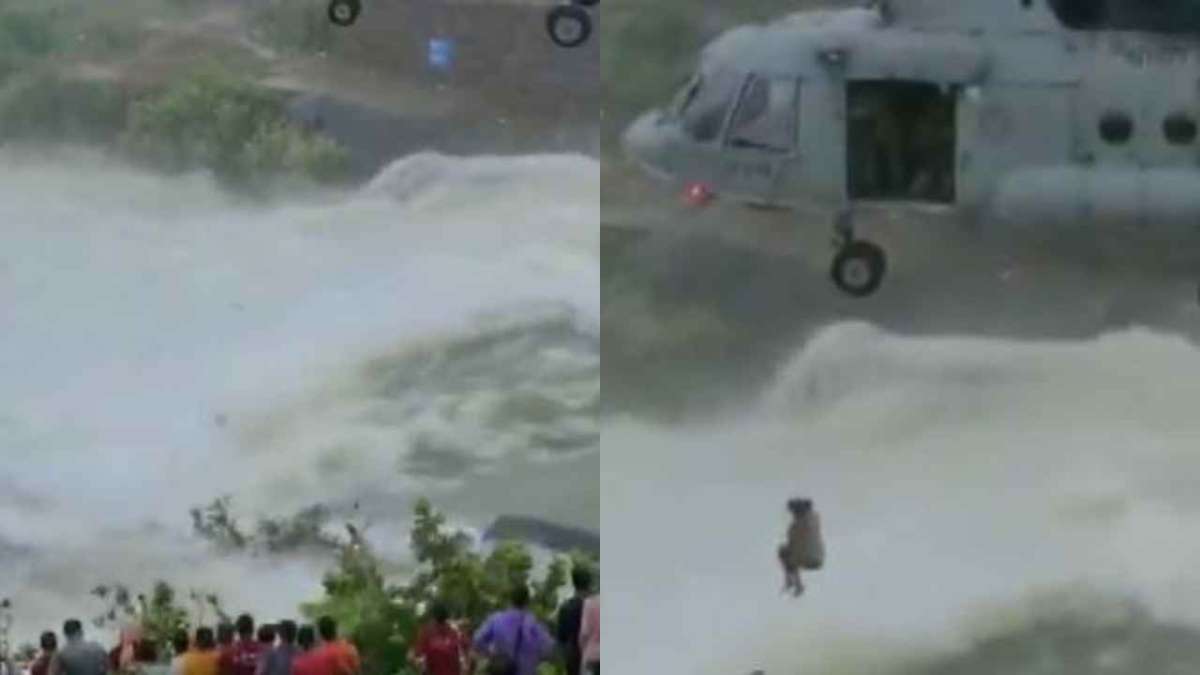 Chhattisgarh: Man trapped on tree for over 12 hours rescued by IAF chopper | WATCH