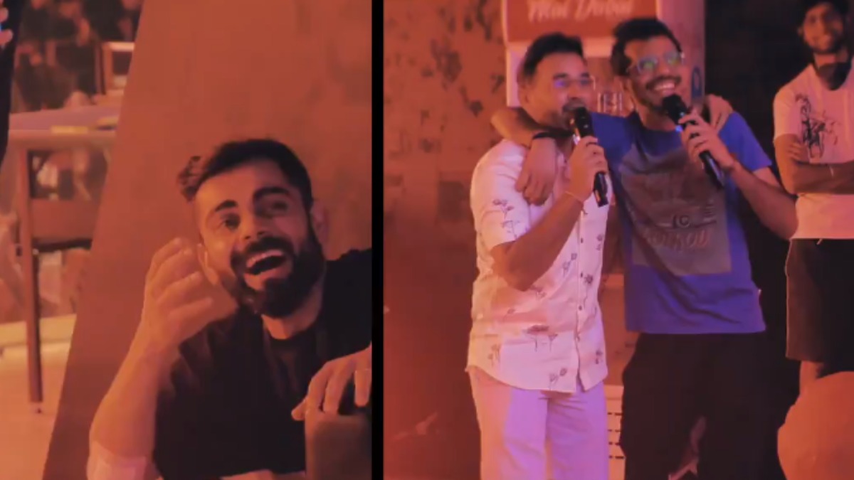 Watch: Virat Kohli and co. enjoy pool volleyball session, karaoke night on rest day after MI win