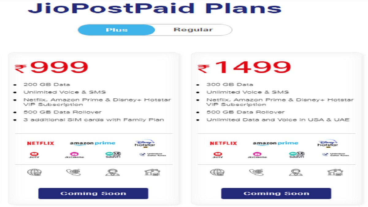 Jio New Postpaid Plans Netlfix Amazon Prime Disney Hotstar Free Airtel Vodafone Idea Share Fall Details Business News India Tv