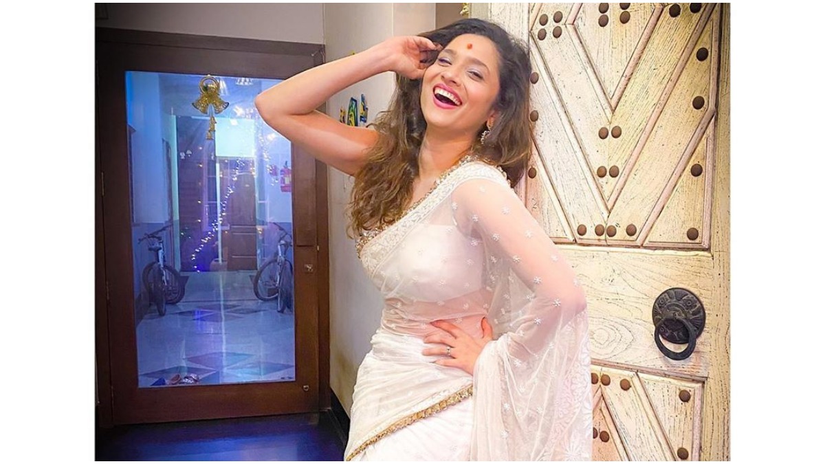 Ankita Lokhande stuns in white saree in latest post, shares secret to  happiness | Celebrities News – India TV