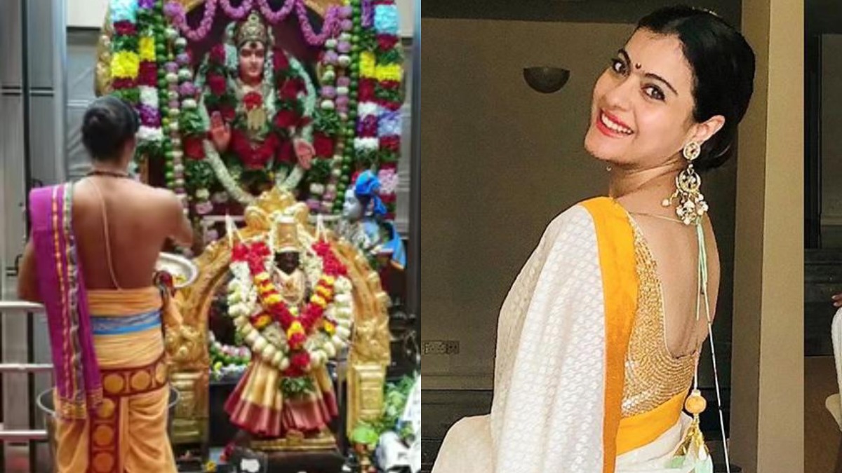 Kajol Devgan offers prayers at temple on Dussehra