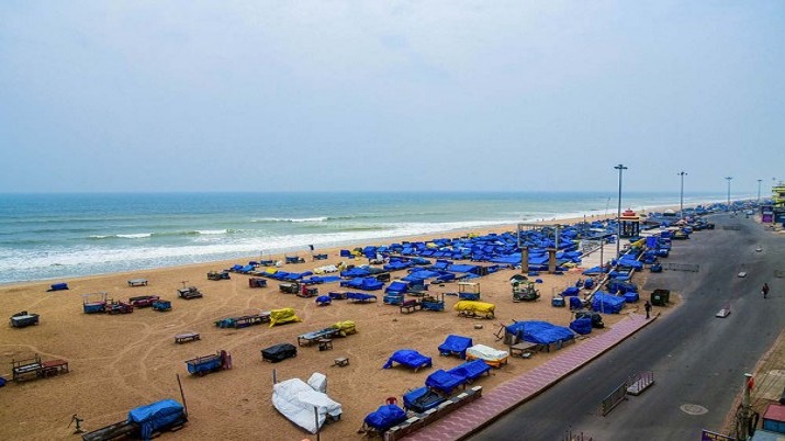 A deserted view of a beach during a nationwide lockdown, imposed in the wake of coronavirus pandemic, in Puri. Puri beach gets 'Blue Flag' tag