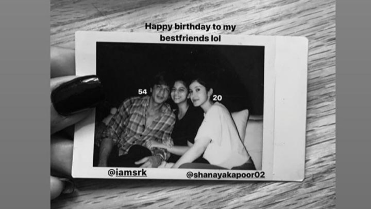 Suhana Khan shared a picture with her &lsquo;best friends&rsquo; Shah Rukh Khan and Shanaya Kapoor to wish them on their birthday.