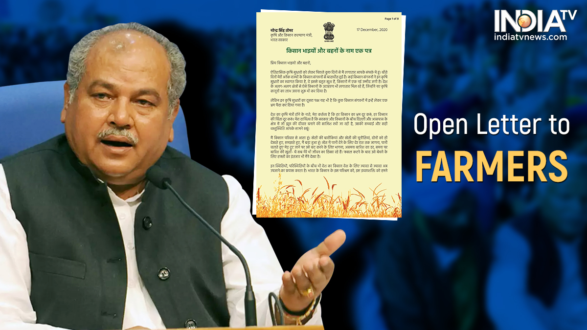 In his 8-page letter to farmers, Agriculture Minister Narendra Tomar seeks to clear confusion over farm laws