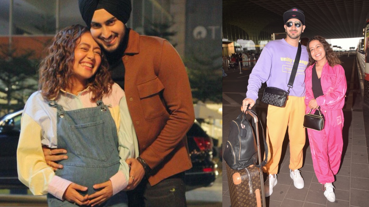 Neha Kakkar flaunts baby bump in new post with husband Rohanpreet Singh. Their airport pics go viral