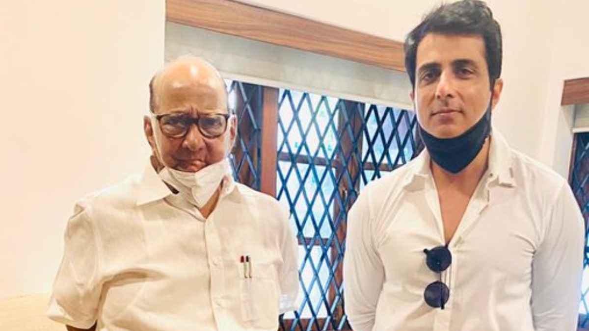 Actor Sonu Sood meets NCP chief Sharad Pawar in Mumbai