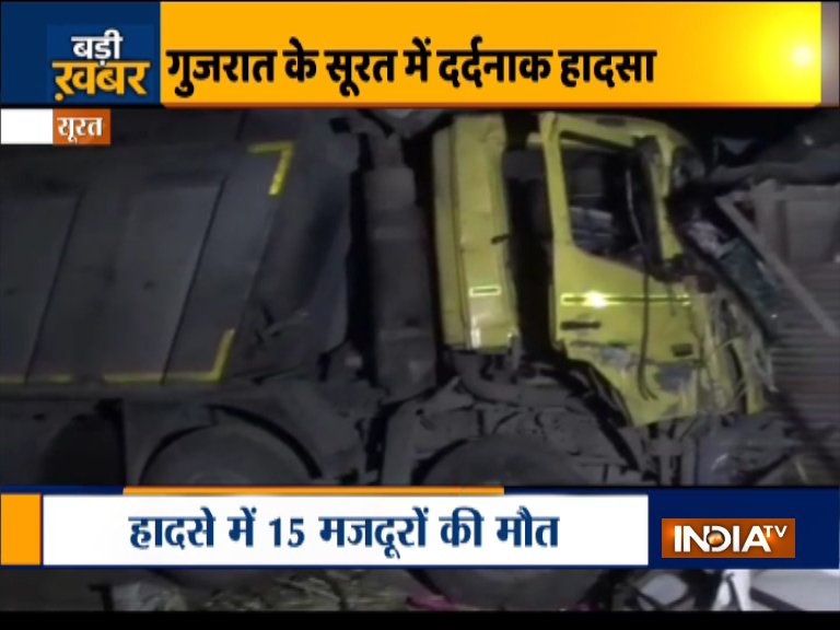 Surat: Speeding truck runs over 15 labourers sleeping on footpath, PM Modi expresses grief