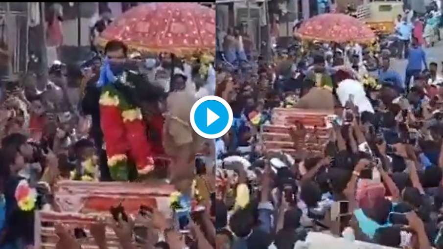 Watch: Natarajan receives grand welcome, taken on a chariot after his return from Australia