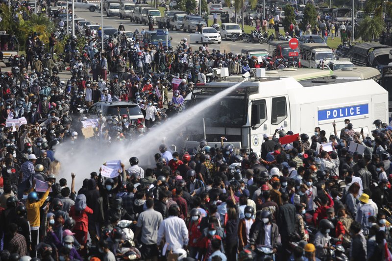 Situation on boil post Myanmar coup, water cannon fired at protesters as crowds swell