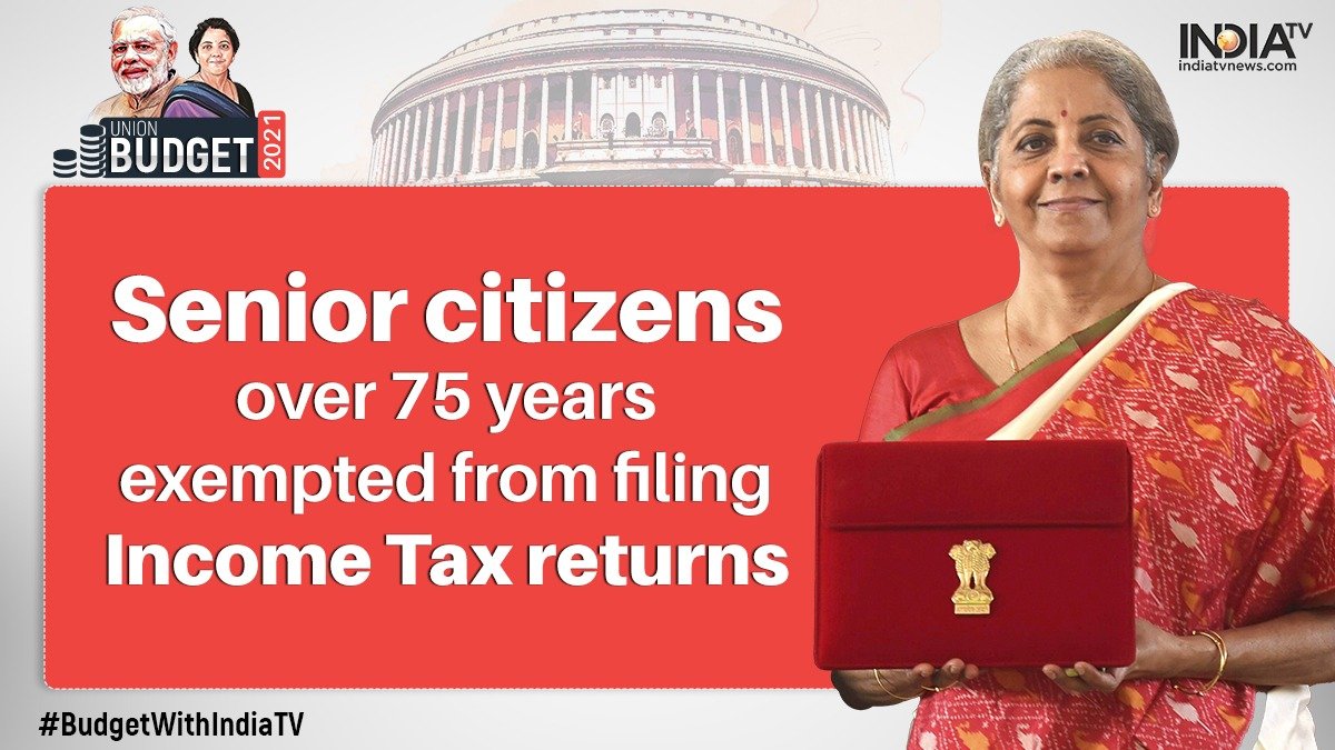 Budget 2021 tax returns exemption senior citizens above 75 years