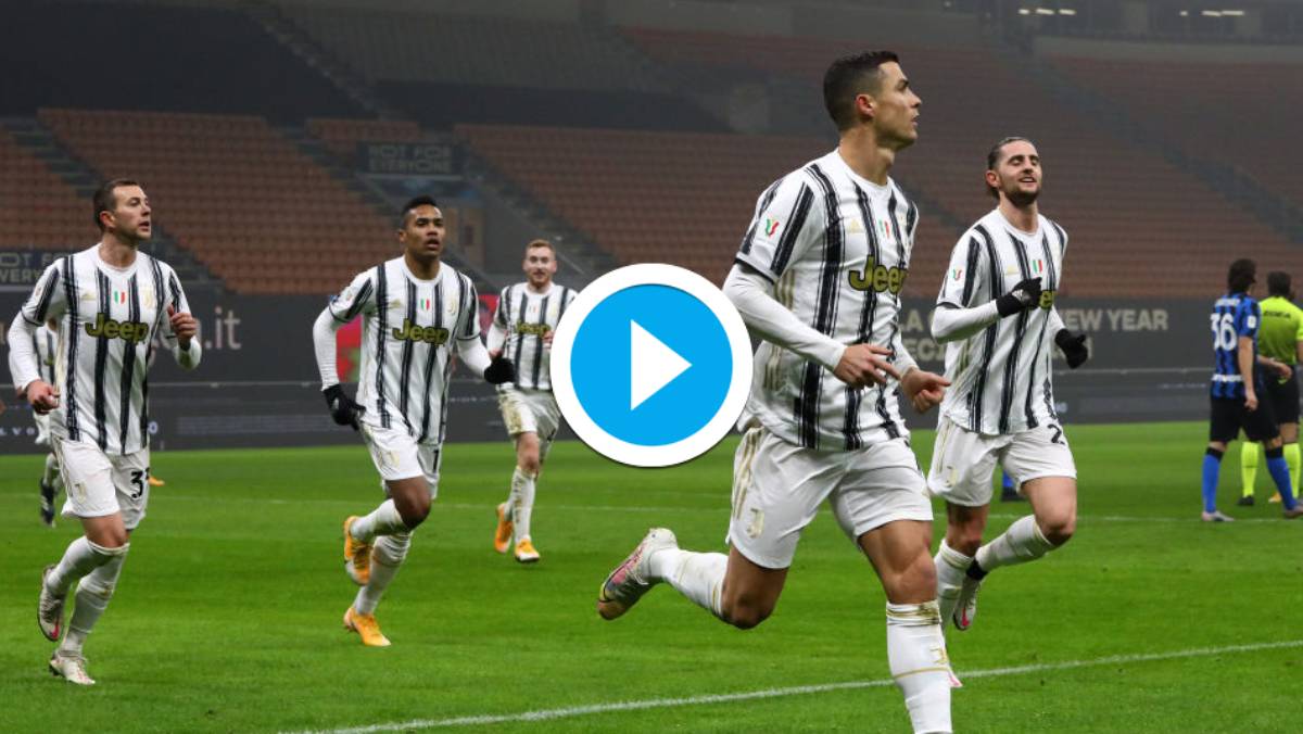 Watch Cristiano Ronaldo Scores Twice As Juventus Take 2 1 Lead Vs Inter Milan In Italian Cup Semis Football News India Tv