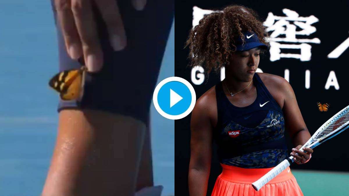 Watch Naomi Osaka's delightful butterfly moment, mid-Australian