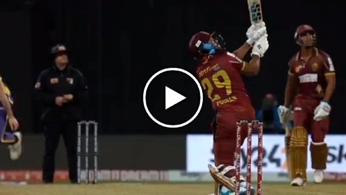 Watch Nicholas Pooran Wreaks Havoc In T10 League Slams 12 Sixes In Incredible 26 Ball 89 Cricket News India Tv