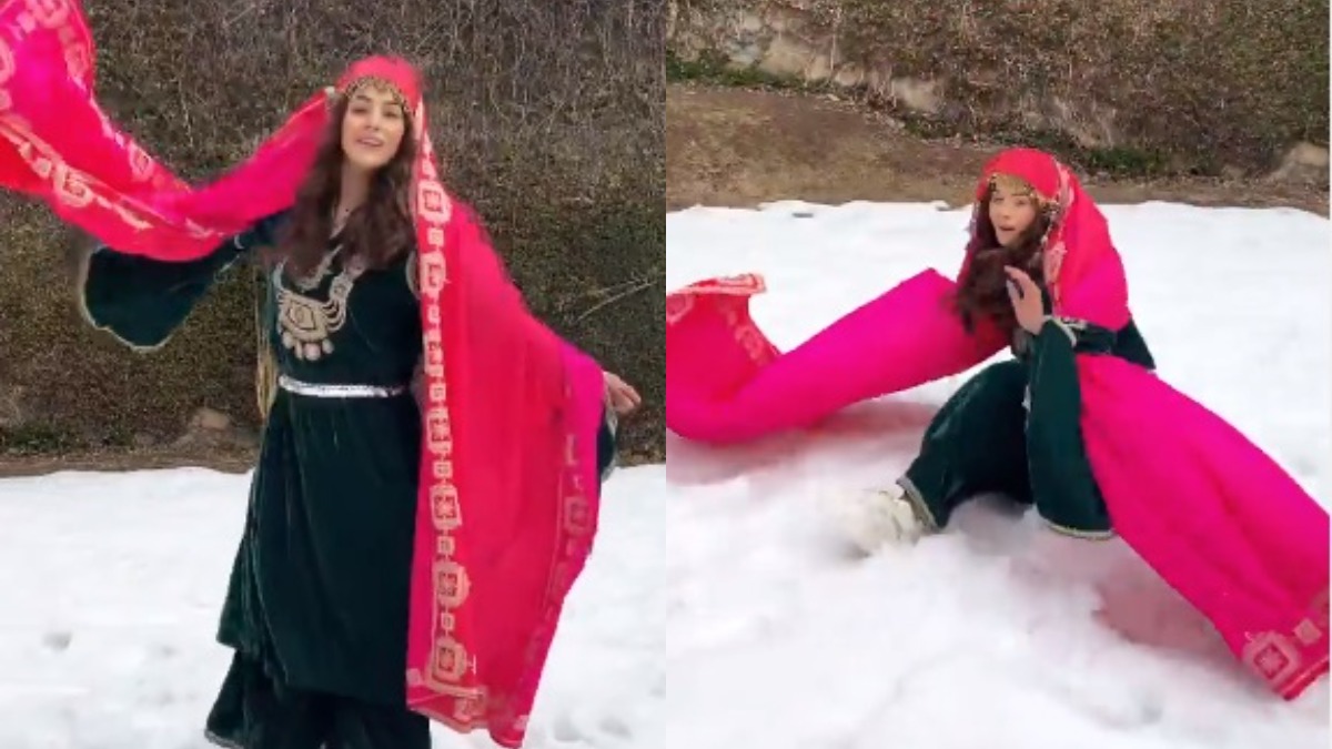 VIDEO: Shehnaaz Gill twirls and falls in snow while shooting in Kashmir –  India TV