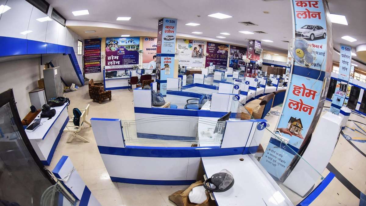 A branch of State Bank of India (SBI) wears a deserted look during a two-day nationwide strike, called by United Forum of Bank Unions (UFBU), to protest against the proposed privatisation of two state-owned lenders, in Bikaner.