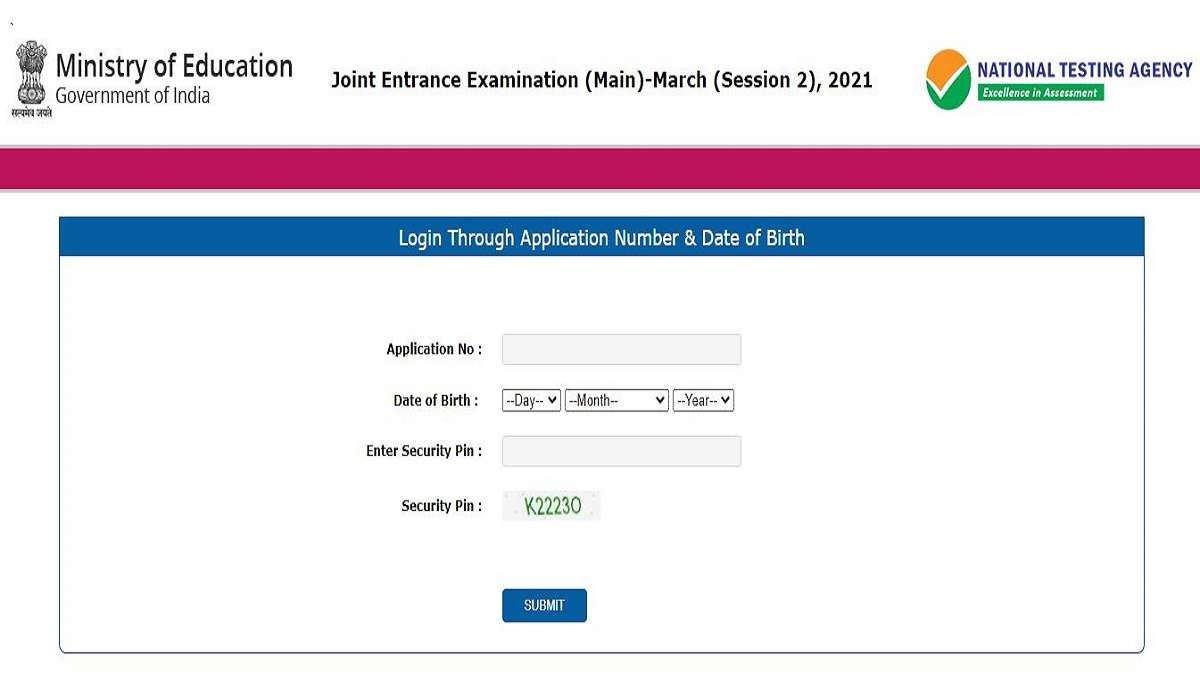 JEE Main 2021 Admit Card Released JEE March 2021 Exam Hall Ticket ...