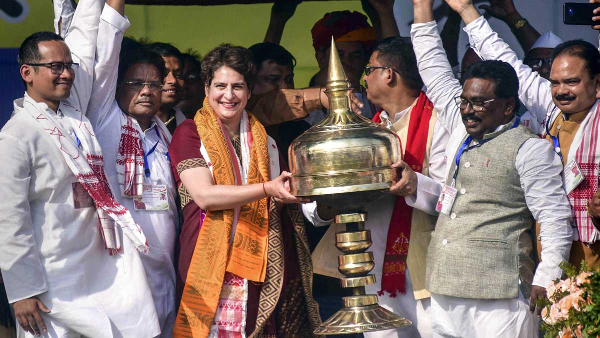 Assam polls 2021: Priyanka Gandhi promises Rs 2,000 'grihini samman' to housewives, 5 lakh jobs