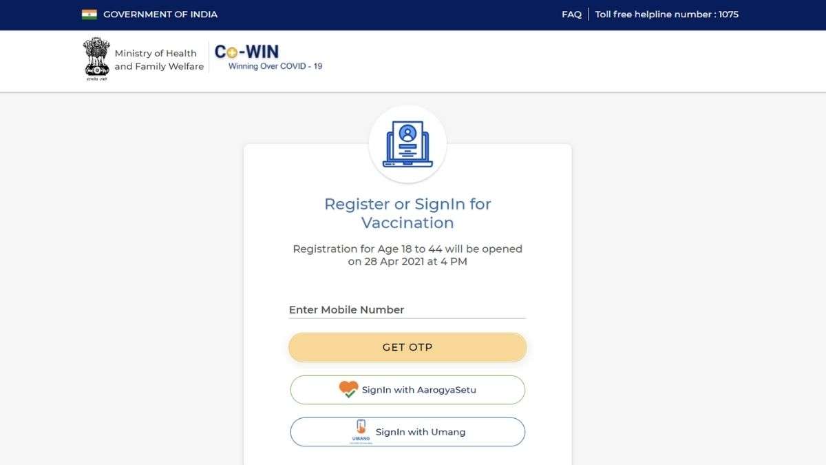 Cowin Server Faces Issues As Covid Vaccine Registration Opens For 18 Technology News India Tv [ 675 x 1200 Pixel ]