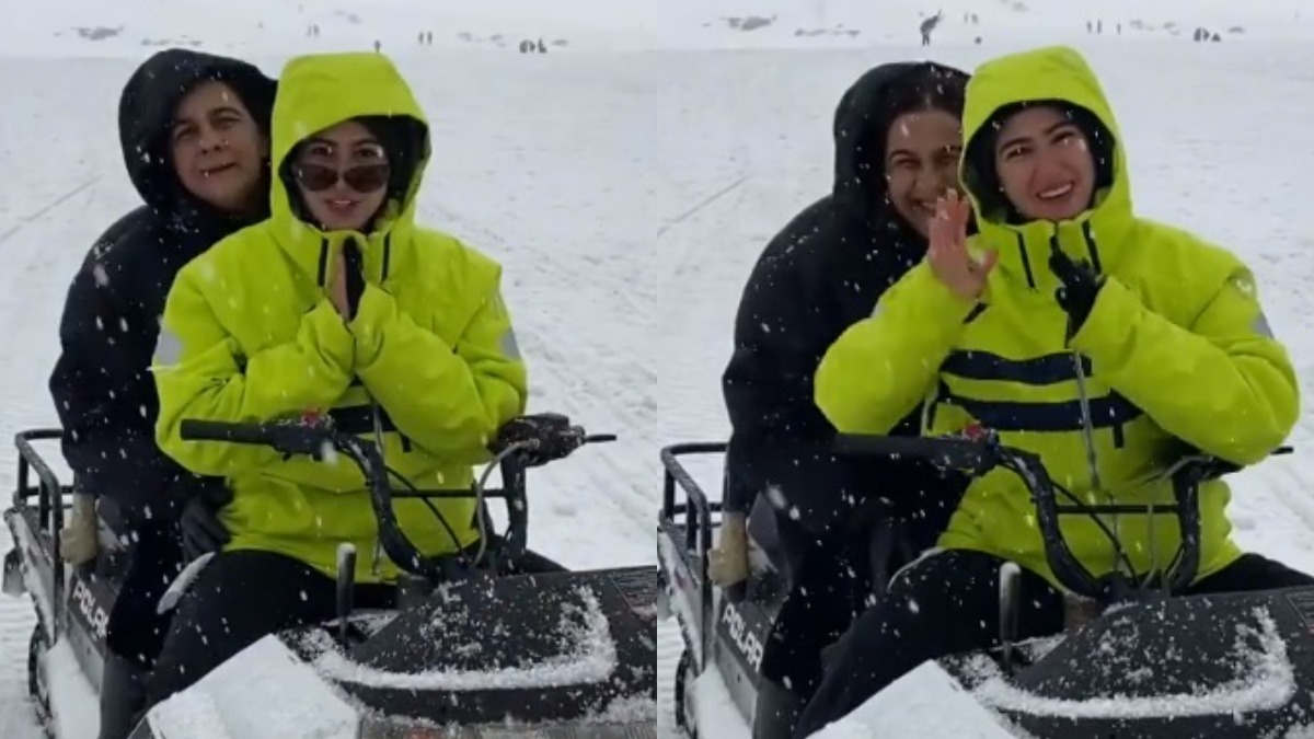 WATCH: Sara Ali Khan shares hilarious video with Amrita Singh from her 'Namaste Darshako' series from Gulmarg