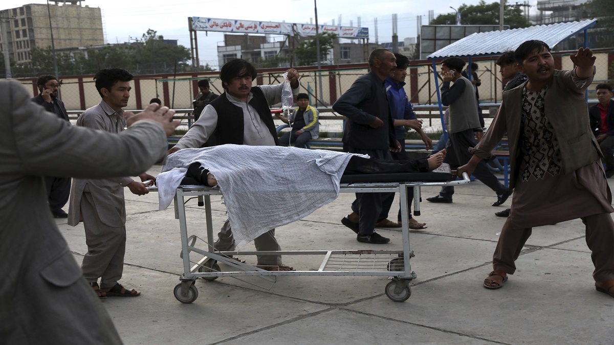 An injured school student is transported to a hospital after a bomb explosion near a school in west of Kabul, Afghanistan, Saturday, May 8, 2021. (File Photo)