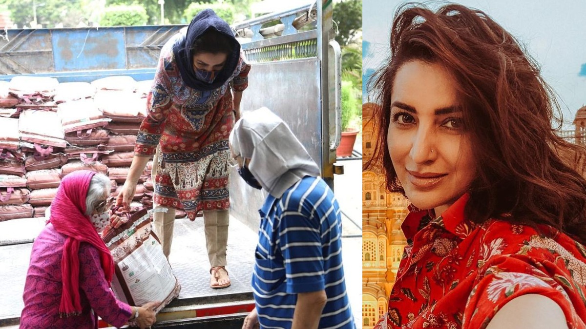 COVID19: Tisca Chopra’s parents help her out to distribute rice packets to people in need