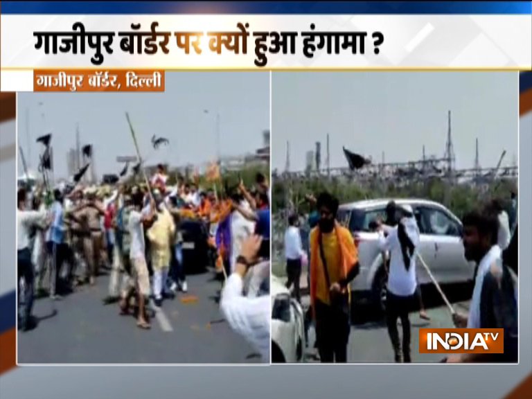 Protesting farmers, BJP workers engage in scuffle at Delhi's Ghazipur border