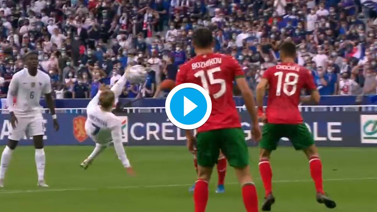 Watch Griezmann Scores Stunning Bicycle Kick Goal Ahead Of Euro 2020 Football News India Tv