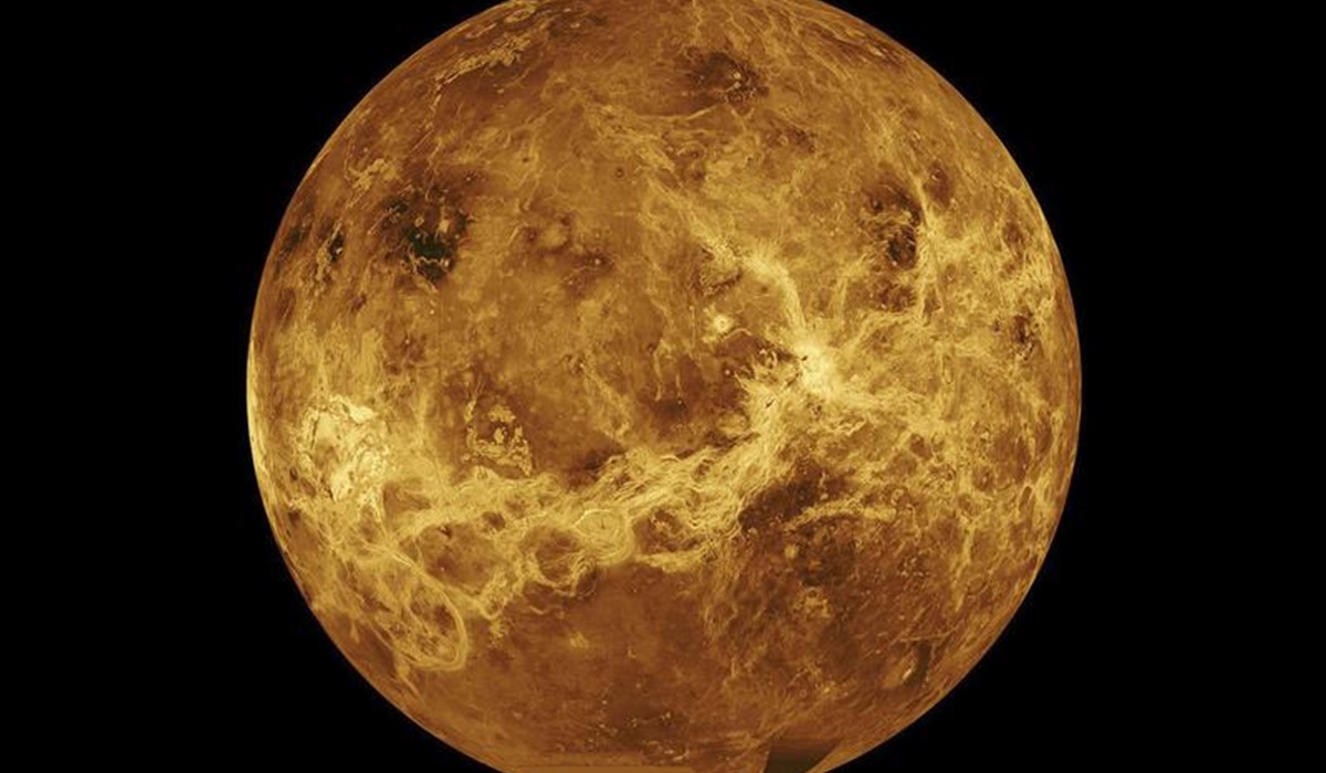This image made available by NASA shows the planet Venus made with data from the Magellan spacecraft and Pioneer Venus Orbiter.