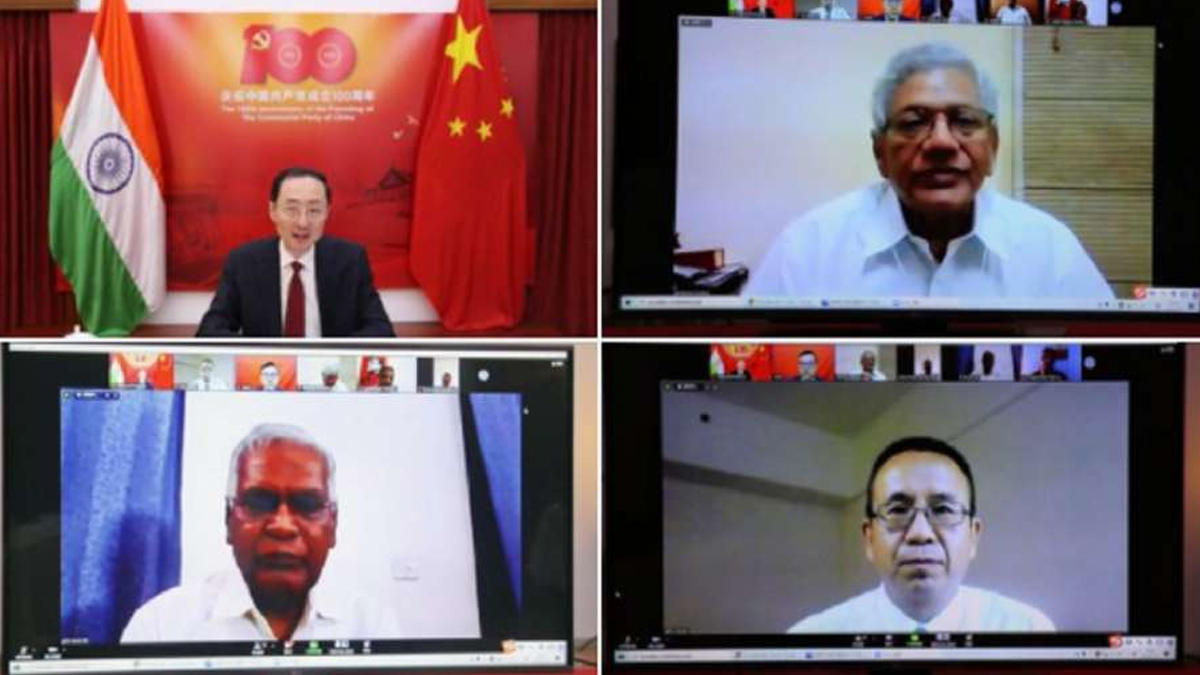 Left leaders Sitaram Yechury, D Raja attend Chinese Communist Party's centenary event; face BJP flak