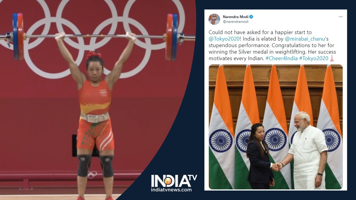 PM Modi congratulates Mirabai Chanu on Tokyo Olympics silver medal