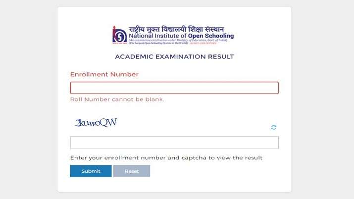 NIOS 10th, 12th June Results declared. Direct link