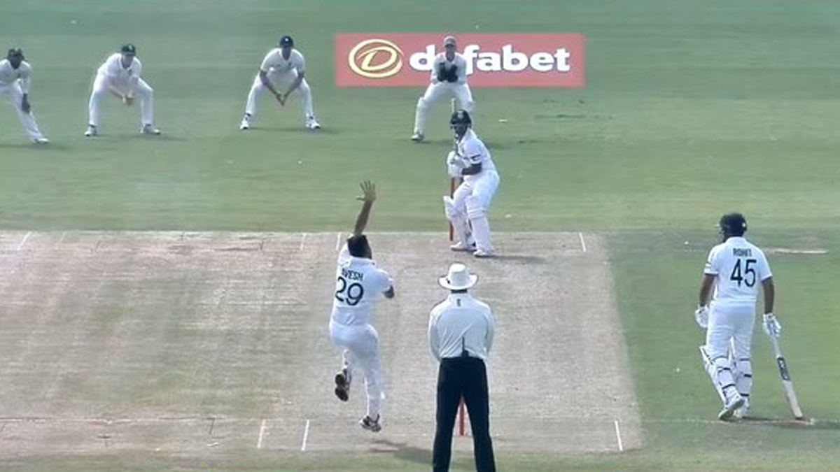 Avesh Khan in action against Team India