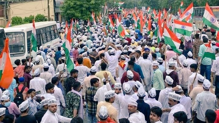 UP: AAP's 'Tiranga Yatra' in Noida on Wednesday