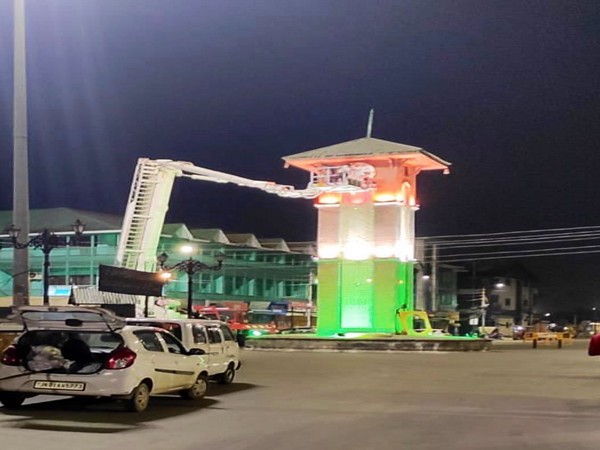 Srinagar's Clock Tower illuminated in the colours of the Tricolour last night, ahead of Independence Day.