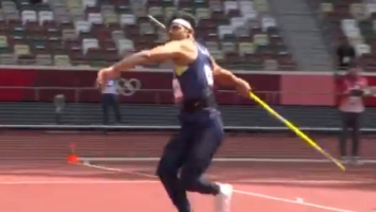 Watch: Neeraj Chopra's first throw which secured automatic qualification to final at Tokyo Olympics