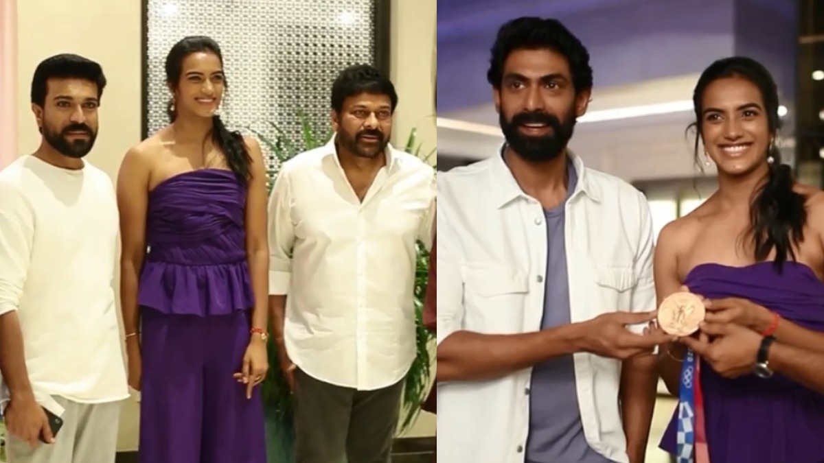 Chiranjeevi, Ram Charan host grand felicitation event for PV Sindhu after her Olympic bronze medal win; Watch