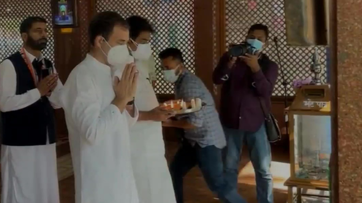 Rahul Gandhi visits Kheer Bhawani temple in J&K's Ganderbal