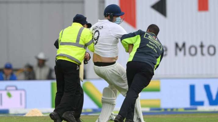 Pitch invader 'Jarvo 69' returns padded up as 'India's No 4', gets