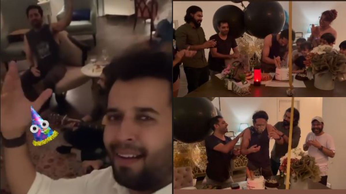 Ayushmann Khurrana’s birthday bash is all about 'stabbing' cakes & jamming on Yeh Dil Deewana | WATCH