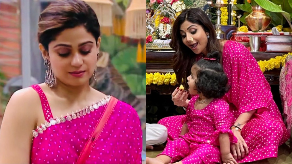 Chaturthi Xxxvideo - Shamita, Shilpa Shetty and her daughter Samisha wear matching pink outfits  for Ganesh Chaturthi | Tv News â€“ India TV